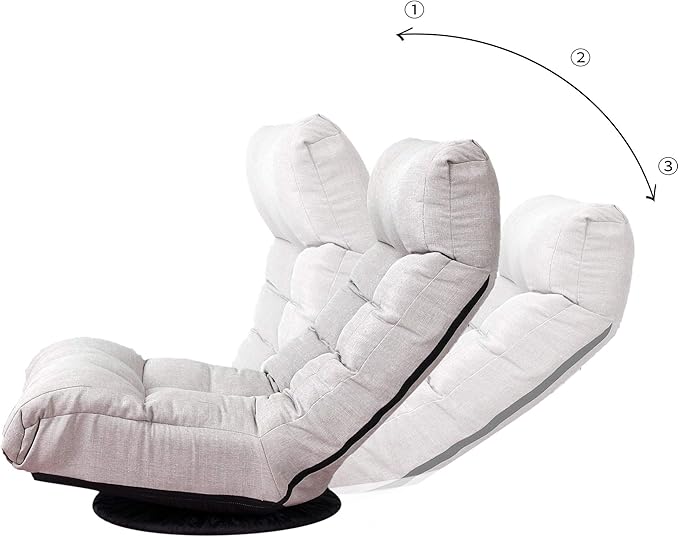 Swivel Reclining Gaming Floor Chair with Ottoman, Comfortable Lazy Lounger with Back Support for Adults Bedroom & Home Gaming Setup