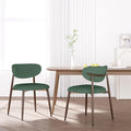 MALOL Dining Chairs Set of 2, Upholstered Dining Room Chairs with Metal Legs and Anti Slip Pads, Curved Back Kitchen Chair for Home and Restaurant Use, Green