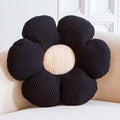 VBGYA Black Flower Decorative Throw Pillow for Bed Couch, Cute Daisy Shaped Plush Aesthetic Pillow, Soft 19.6" Floor Pillow Seat Cushion