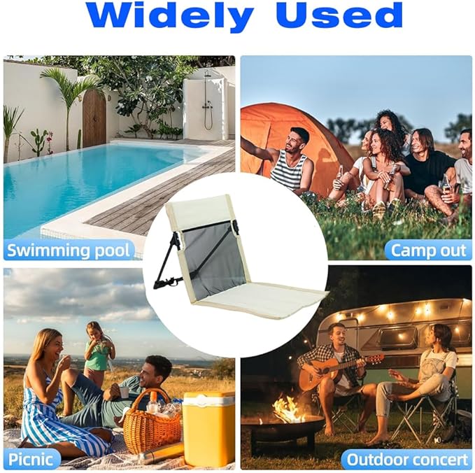 2 Pack Foldable Camping Chairs with Mesh Backrest,Ultra-Light Portable Beach Chairs with Carry Bag for Sunbathing Swimming Poolside Picnic Lawn Road Trips (Khaki)