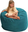 Ultimate Sack 3000 3-Foot Bean Bag Chair, Teal Suede Cover – Oversized Foam Lounger, Floor Seat, Small Sofa, or Couch Bed for Living Area, Gaming Room, or Reading Lounge