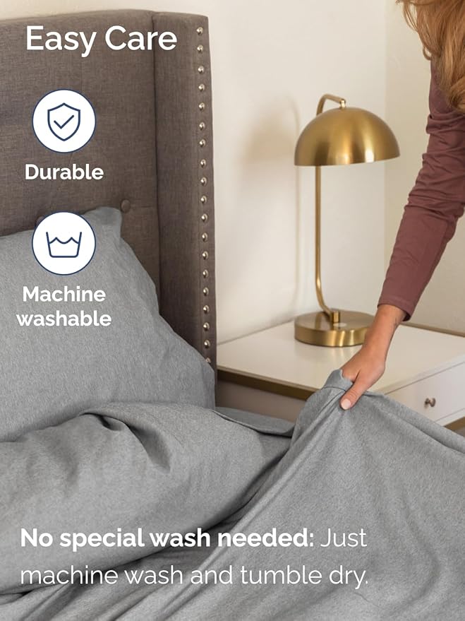 Extra Deep Pocket Cal King Sheets - 4 Piece Breathable & Cooling Bed Sheets - Hotel Luxury Bed Sheet Set - Soft, Wrinkle Free & Comfy - Easily Fits Extra Deep Mattresses - Heathered Grey Sheets Set