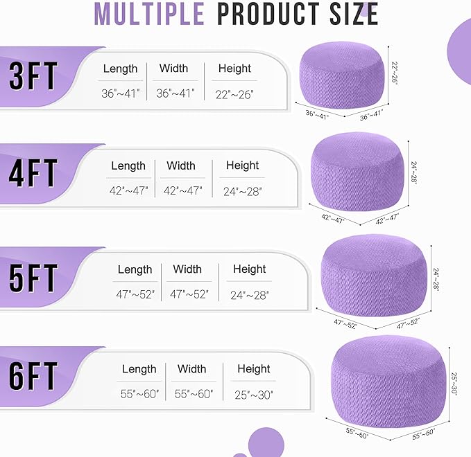 6FT Bean Bag Chair,Giant Bean Bag Chairs for Adults,Big Bean Bags with Memory Foam Filled, Large Beanbag Chairs with Chevron Plush Cover-Purple