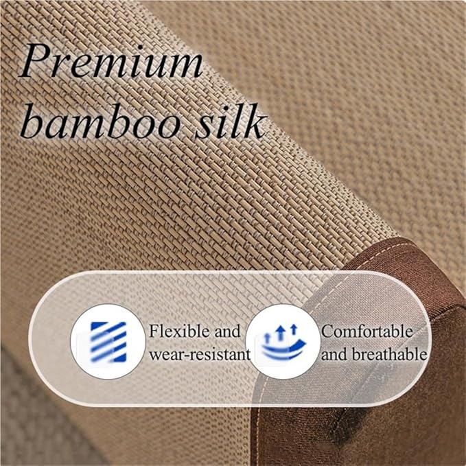 Floor Chair with Back Support, Bamboo Low Meditation Chair, Tatami Chair with Soft Cushion, Versatile Legless Chair for Living Room, Bedroom, Bay Window(Natural)