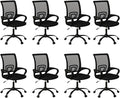 Bonzy Home Ergonomic Conference Room Chairs Set of 8, Rolling Office Chairs with Wheels, Mesh Computer Desk Chair with 360°Swivel, Height Adjustable, 8 PCS
