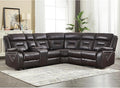 EBELLO Manual Reclining Sectional Sofa for Living Room, L-Shaped Sectional Corner Reclining Sectional Couches Home Furniture Set with Center Console, Hidden Cup Holders and Storage, Dark Brown