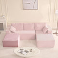 Afuson Cozy Square Ottoman, Comfortable Seating, No Assembly Required, Pink
