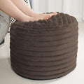 Pouf Ottoman Stuffed Round for Foot Rest, Faux Fur Poufs with Foam Chunk Filling, Storage Ottoman Pouf Foot Stool Cushion, 20 X 15 Inch Floor Chair for Living Room Bedroom Home Decor, Brown