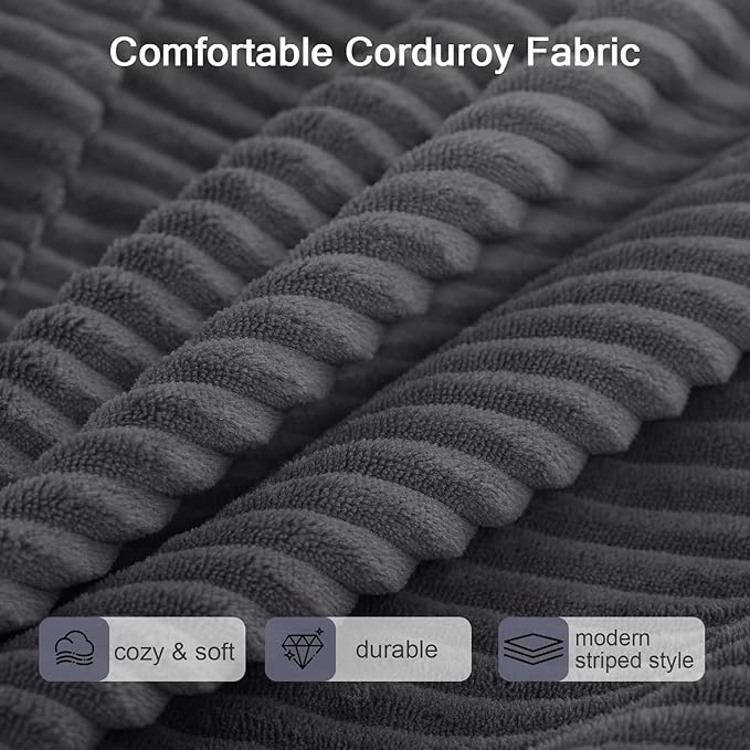 COMAX Futon Sofa Bed Queen, 79" Convertible Sofa Bed Couches for Living Room, 4 in 1 Folding Boneless Sleeper Corduroy Couch Loveseat Foam in a Box, Foldable Comfy Lounge Fold Out Floor Mattress Grey