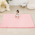 PAPAMAT 1.3" Thick Baby Floor Play Mat 59x71, Basic Padded Foam Mat for Tummy Time Crawling, Non Slip Cushioned for Babies Toddlers Infants Kids (Pink)