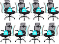 CLATINA Heavy Duty Ergonomic Mesh Office Chair 400LBS, Big and Tall Desk Chair with Adjustable Lumbar Support & Headrest, Flip Up Padded Arms, High Back Computer Chair for Home Office, Black, 8 Pack