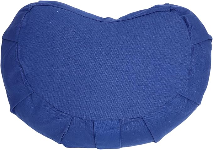 ZJchao Half Moon Meditation Cushion Filled with Buckwheat Hulls and Cotton Cover Yoga Meditation Pillow for Floor Sitting Comfortable Support for Home Office Outdoor Use Size