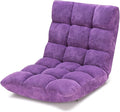 KOMFOTT 14-Position Adjustable Padded Gaming Sofa Chair with Back Support - Folding Lazy Lounge Meditation, Reading, Living Room and Video Gaming Chair in Purple