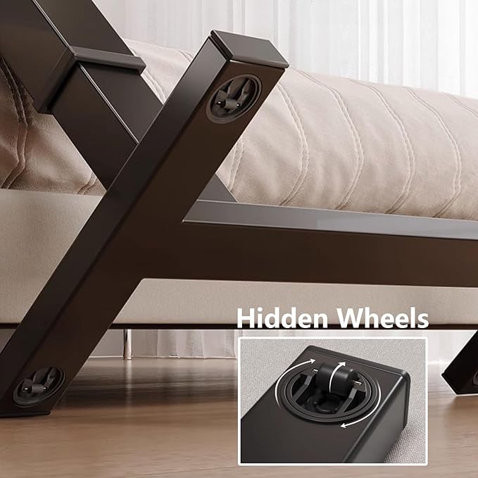 Overbed Bedside Table with Wheels Adjustable Height, Mobile Hospital Bed Table with USB Port, Rolling Standing Laptop Bed Table for Study, Office, Home, Walnut
