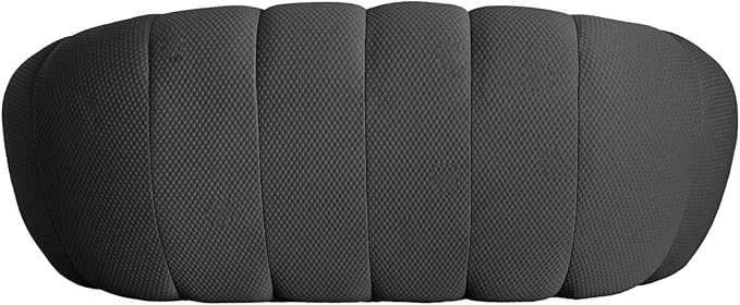 JACH 78.74'' Modern Bubble Curved Couch, Upholstered Love Seat Boneless Lazy Floor Sofa, 3D Honeycomb-Shaped Leisure Sofa for Living Room, Apartment, Small Space, Grey
