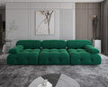 JACH 104" Convertible Modular Sectional Sofa, Minimalist Mid-Century Velvet Sofas Couches, Luxury Modern 3-Seat Wide Couch Sectional for Living Room Bedroom Office Apartment (Green)