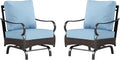 Rocking Patio Sofa Chairs - 2 PCS Outdoor Rocking Armchairs, Patio Seating with High Back Deep Seat for Porch Deck Balcony