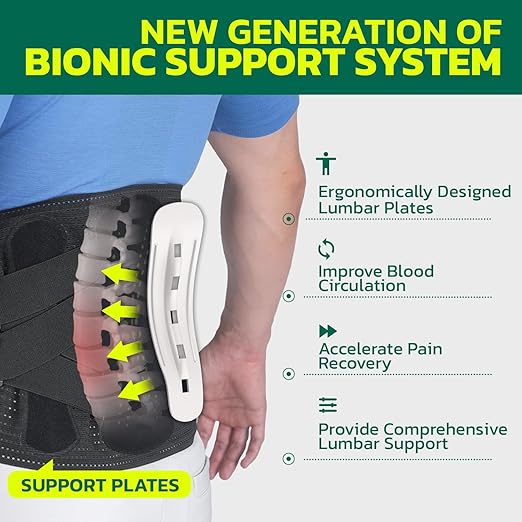 aoFIT Back Brace for Men Lower Back Pain Women Relief with 360-Degree Biochemical Hug Support without Suspenders Back Support Belt Soft Breathable Fabric Lumbar Support for Herniated Disc Sciatica XXL