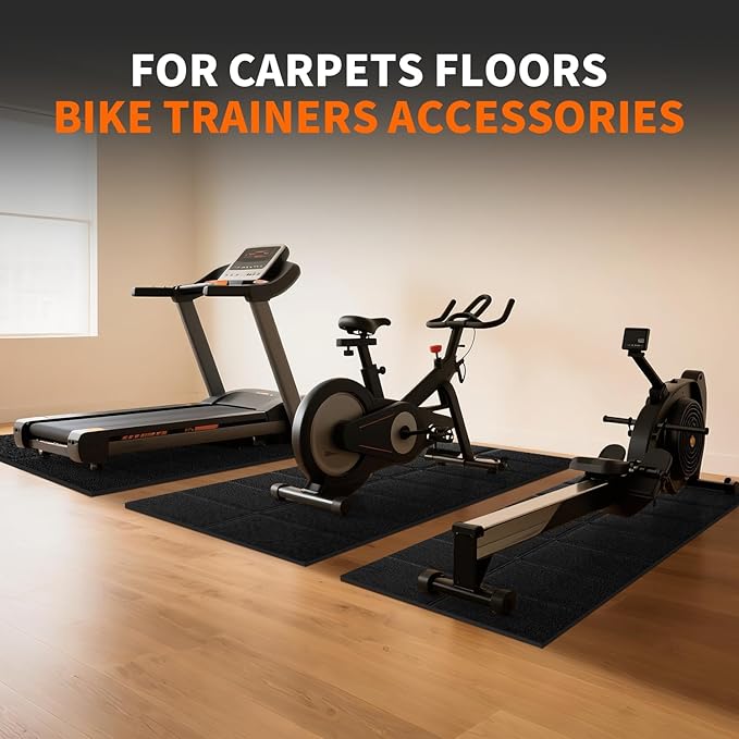 THAILE Exercise Bike Mat, Compatible with Peloton Bikes, 60"x30", Bike Trainer Mats, Mat for Indoor Stationary Spin Bikes Treadmill Walking Pad on Hardwood Floor Carpet Protector