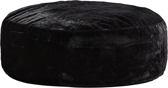 Hobestluk Bean Bag Chairs Giant Beanbag Chair with Filler, Memory Foam Bean Bags with Fluffy & Machine Washable Cover, Bean Bag Chairs for Aduts for Living Room, Bedroom (BLACK, 6FT - 70" x 70" x 15")