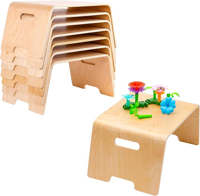 LAPGEAR Bentwood Floor Lap Desk for Kids - Children's Portable, Durable, Learning & Educational Activity Desk for Homework, Crafts, Play - Sturdy Natural Birch Wood - Pack of 8 - Style No. 21017