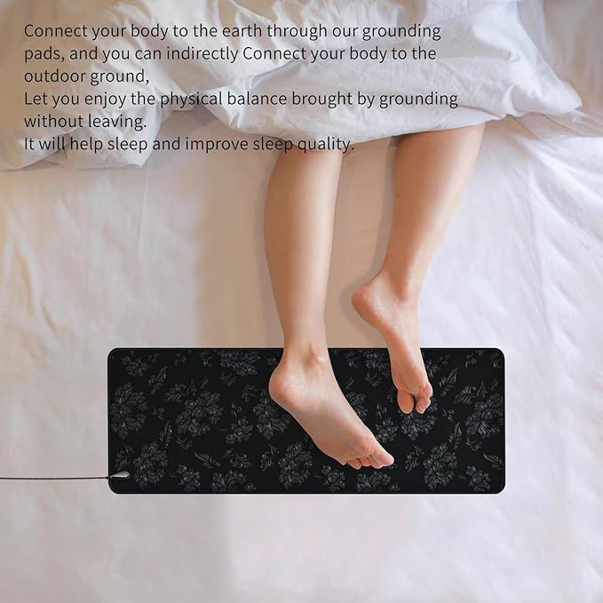 Grounding Mat, Relieve Pain, Improve Sleep, Eliminate Inflam Mation Bioelectric Balance Mattress with 15ft Grounding Cord(26.7x10 Inch)