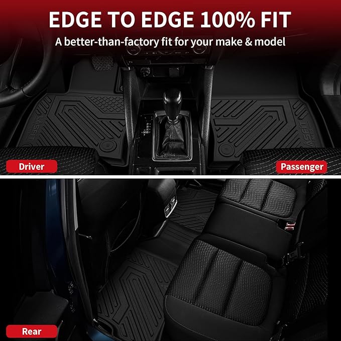 LASFIT Floor Mats & Backrest Mats & Trunk Mat for Mazda CX50 2023-2026 (Not for Hybrid) All Weather TPE Custom Fit Floor Liners Car Mats Accessories, 1st & 2nd Row & Seatback & Cargo Mats, Black