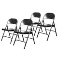 OEF Furnishings OEF50 Series All-Steel Heavy-Duty Folding Chairs with 500 lb Weight Capacity (4-Pack, Black)