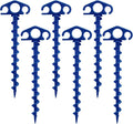 COBARYEN Tent Stakes Ground Anchors Screw in, 6 Pack Sand Stakes for Beach 9.4 Inch Heavy Duty Spiral Tent Pegs for Camping, Party, Hiking, Outdoor Decoration (6, Blue)