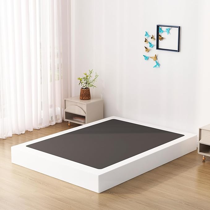 Upcanso 7 Inch King Box Spring Bed Base, Low Profile Metal Box Spring King with Fabric Cover, 3000 Lbs Max Weight Capacity Mattress Foundation, Noise-Free, Easy Assembly