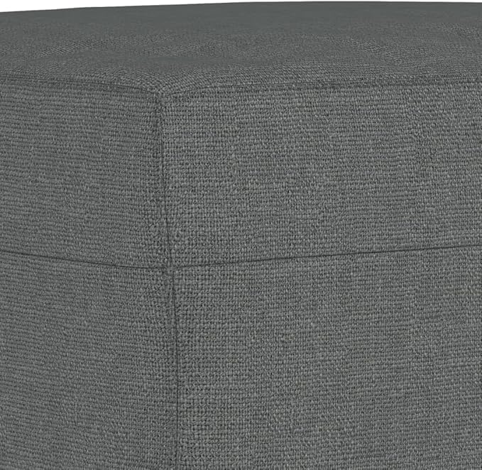 CHARMMA Footstool Dark Grey Polyester Compact Footrest Rectangular,Foot Rests-349348