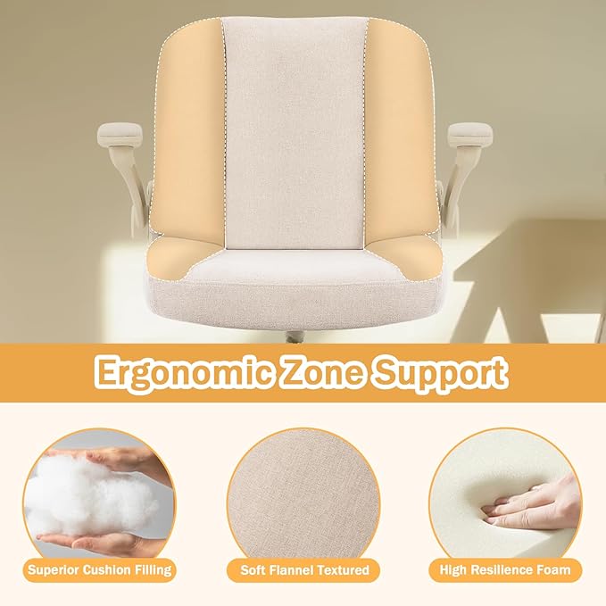 Pipersong Meditation Cross Legged Armchair, ADHD Chair with Adjustable Armrests, Criss Cross Desk Chair with Flexible Back Cushion, Swivel Footrest, Arm Support and Wheels for Home Office, Cocoa