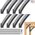 Uphode Heavy Duty Integrated Arc 4''x4''(Actual Tube Dia: 3.2''x 3.2'') 45 Degree Angle Support Pergola Brackets Q235-Steel 8Pack