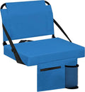 Stadium Seat for Bleachers with Back Support and Wide Padded Cushion Stadium Chair - Includes Shoulder Strap and Cup Holder