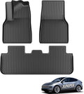 KARPAL Floor Mats for Tesla Model Y Juniper 2025 2026 (5 Seat), All Weather TPE Floor Liners Front & 2nd Row, Model Y Juniper Accessories 3PCS