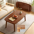 RUNNUP Modern Wood Coffee Table for Living Room Center, Minimalist Display Coffee Table, Foldable Side End Table, 31" L x 22" W x 17" H Walnut