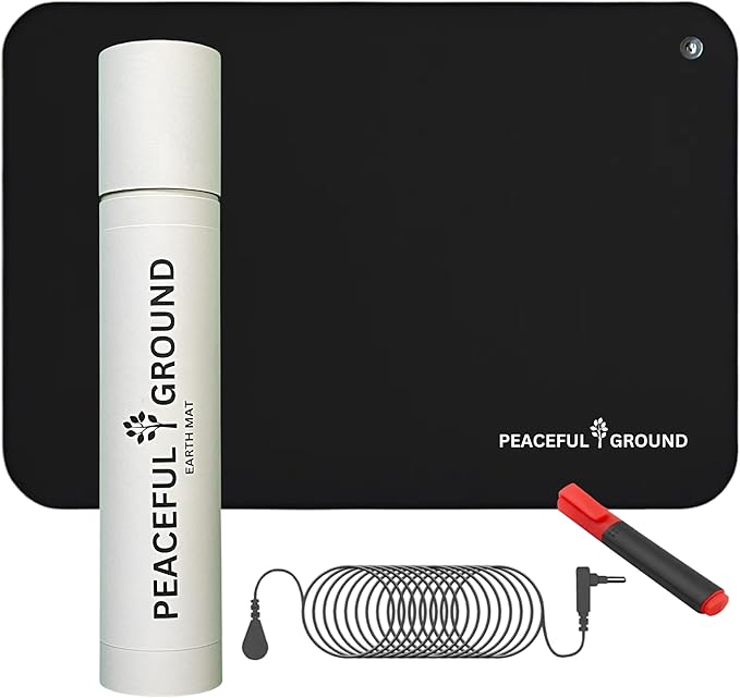 Grounding Mat for Feet with Travel Case, 16"x24" Earthing Pad for Pain Relief, Energy, Sleep, and Wellness. Indoor Grounding Pad for Home, Office, or Work