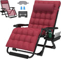 ZENPETIO Oversized Zero Gravity Chair, 33In XXL Zero Gravity Recliner Lounge Chair, Anti Gravity Chair for Indoor and Outdoor, Reclining Camping Chair for Lawn and Patio w/Cushion and Footrest, 500LBS