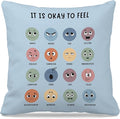 Nogrit Counseling Office Must Haves Throw Pillow Cover, Calming Corner, Mental Health Pillowcase Decor for Home Kids,Mental Health Counselor Gifts, Calming Corner Pillow Covers 18x18 Light Blue