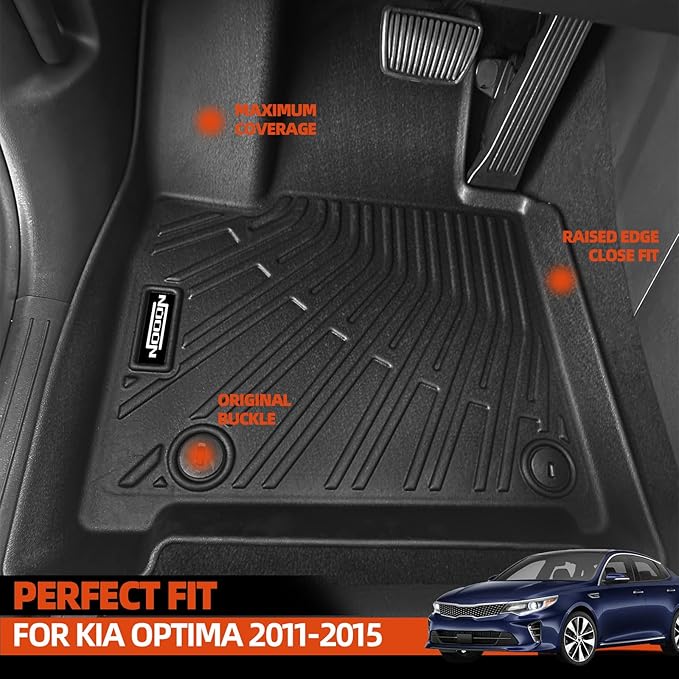 All Weather Floor Mats for 2011-2015 Kia Optima Floor Mats & Trunk Mat for Kia Optima Floor Liner Cargo Mats Odorless Accessories Anti-Slip Floor Liner