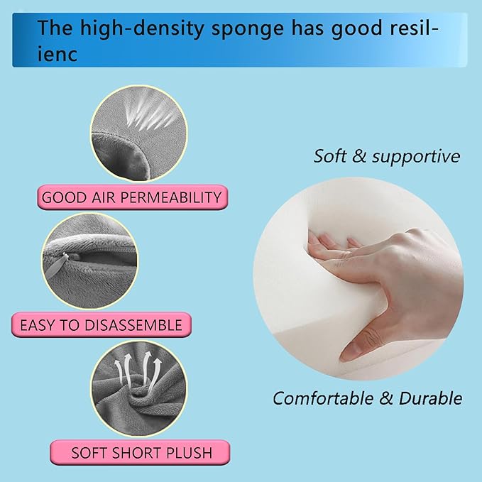 Foot & Ankle Elevation Pillow for Bed Sores & Surgery Recovery - High-Density Foam Heel Protectors with Washable Cover - Support Cushion for Elderly Care, Bedridden Patients & Post-Op Use (Small, 1PC)