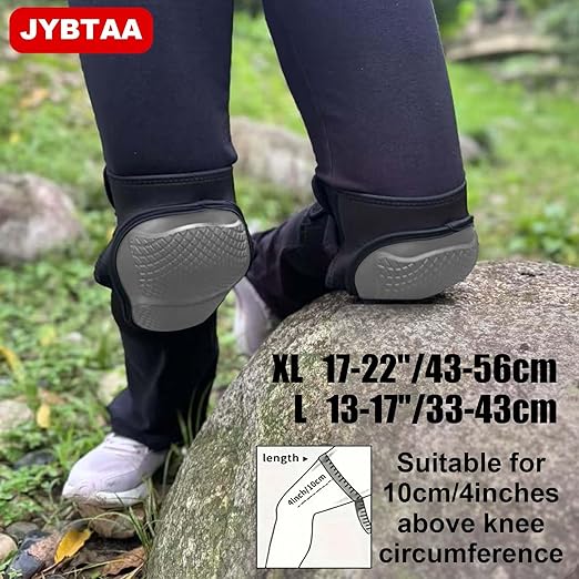 Construction Knee Pads for Men & Women Crawler Gardener, Heavy Duty Knee Protective Gear with Adjustable Straps, Kneeling with Comfort, Profect for Kneeling Crawling Work for Christmas, Gray XL (1 Pair)