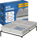 Greaton, Box Spring Bed Base King Size, 8-Inch Wood Mattress Foundation – Amish Made in USA – Quiet Noise Free, 4-Pieces Under Mattress-Support BoxSpring, Fully Assembled, White