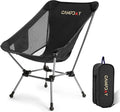 Campday Camping Chair Portable Hiking Ultralight Backpacking Small Lightweight Folding Chair for Outdoor Camp Hunting Beach Picnic Concert, Supports 330lbs (Black,1PCS)