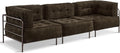 MCombo Modular Sofa Couch with Removable Cushion, Accent Sofa Chair, Upholstered Sofa for Living Room, Apartment, Office (Chocolate, Three Seats)
