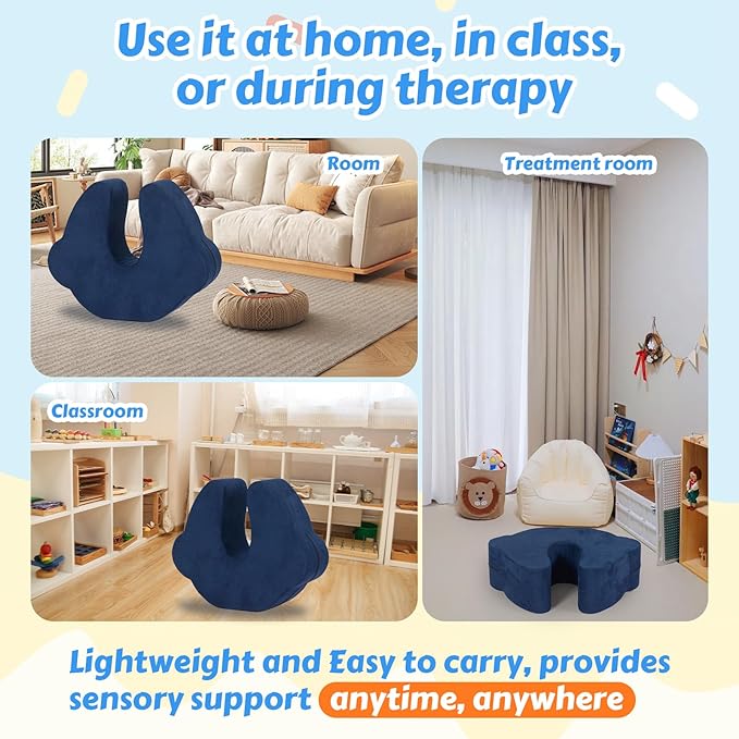 Sensory Soft Squeeze Seat for Kids - Wobble Compression Chair with Rocking Motion, Calming Sensory Chair for Autism & ADHD, Flexible Seating for Classroom Therapy Home, Removable Washable Cover