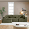 110” Modular Sectional Sofa, Cloud Sectional Couch with Deep Seat, Upholstered Boneless Couches for Living Room, Modern Modular L-Shape Sofa Couch with Chaise (Green, 110" Left Facing Chaise)
