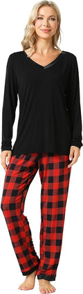 GYS Viscose from Bamboo Women's Pajama Sets Super Soft Long Sleeve Sleepwear Comfy Winter Pjs Sets S-4X