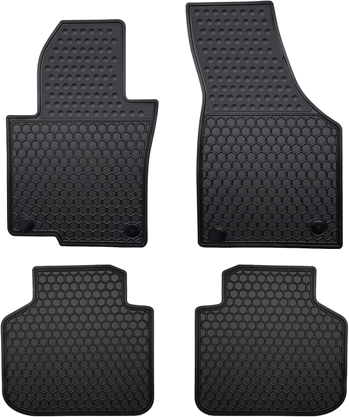 Car Floor Mats Custom Fit for Volkswagen VW Passat 2012-2024 Black Rubber Auto Liner Mats All Weather Protection Heavy Duty Odorless