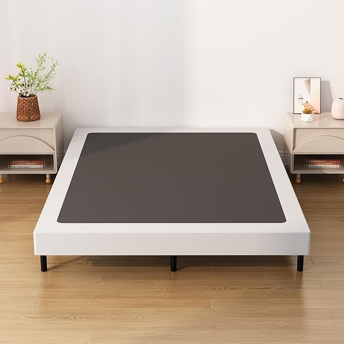 Upcanso King Box Spring Bed Base 6 Inch, Low Profile Metal Box Spring King with Fabric Cover, 3000 Lbs Max Weight Capacity Mattress Foundation, Noise-Free, Easy Assembly